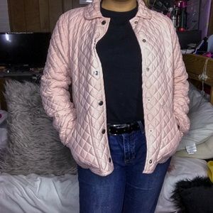 RALPH LAUREN PETITE LARGE PINK QUILTED JACKET
